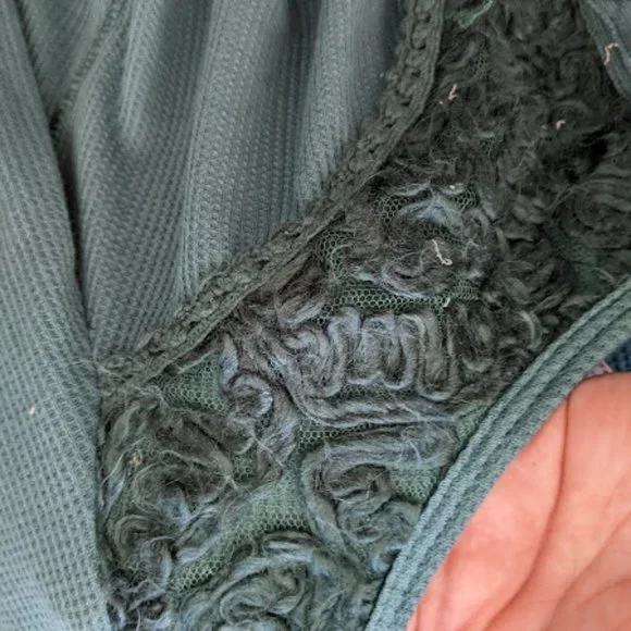 Free People Teal Blue Long Sleeve Blouse Size S - Picture 5 of 10